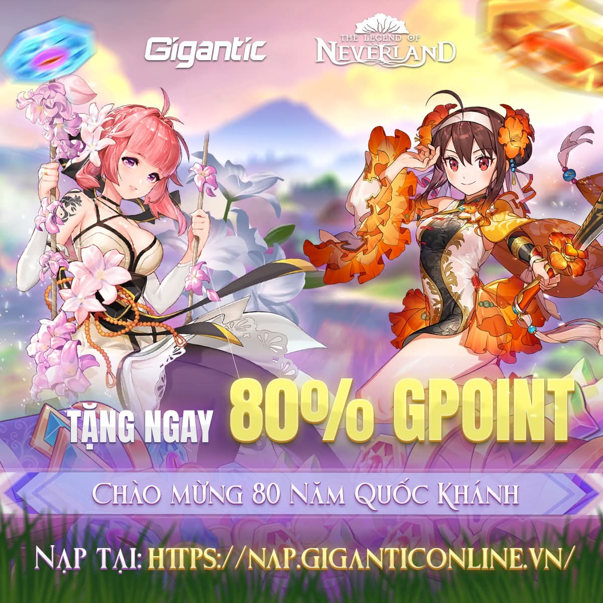 ƯU ĐÃI 80% KHI NẠP GPOINT - CHÀO MỪNG 80 NĂM QUỐC KHÁNH 02.09